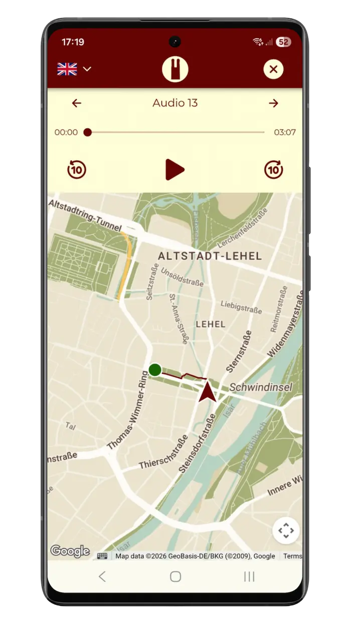 Start Sightseeing Tour Munich – Audio Guide on our phone